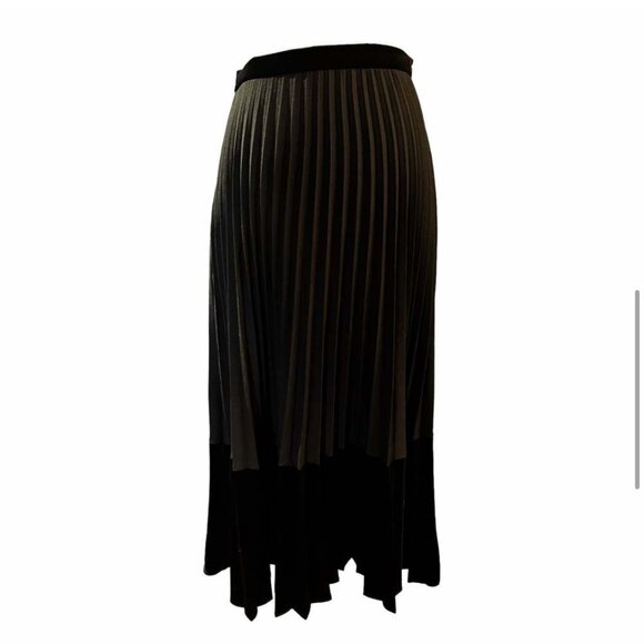 Sandro Velna Velvet-Detail Pleated Skirt XS 0/XS - Picture 9 of 16